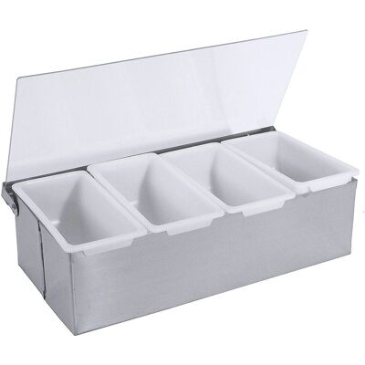 Contacto - Edelstahl-Gewürzkasten - acciaio inossidabile - ciotole in plastica - Porta spezie Contacto - Edelstahl-Gewürzkasten - acciaio inossidabile - ciotole in plastica - Porta spezie
