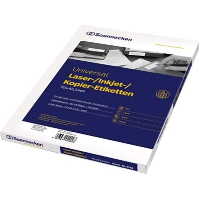 Soennecken Modèle 5762 Étiquettes Blanches - Étiquettes - Publicité Soennecken Modèle 5762 Étiquettes Blanches - Étiquettes - Publicité