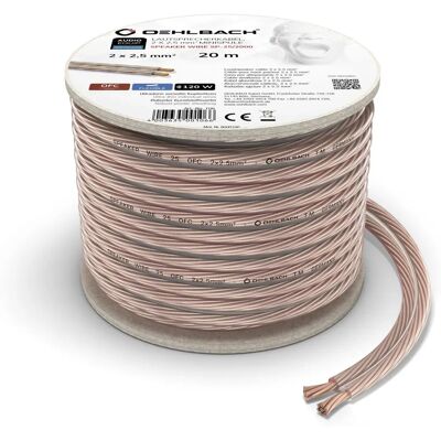 Oehlbach SP-25 Audio Cable - 20m Transparent Stereo Speaker Wire Oehlbach SP-25 Audio Cable - 20m Transparent Stereo Speaker Wire