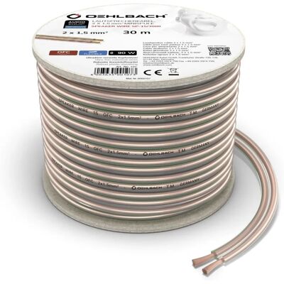 Oehlbach 30m Speaker & Audio Cable - OFC Copper, Transparent Oehlbach 30m Speaker & Audio Cable - OFC Copper, Transparent