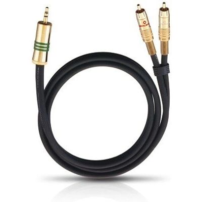 Oehlbach 2056 audio cable - 1m - 3.5mm to RCA - Black Oehlbach 2056 audio cable - 1m - 3.5mm to RCA - Black