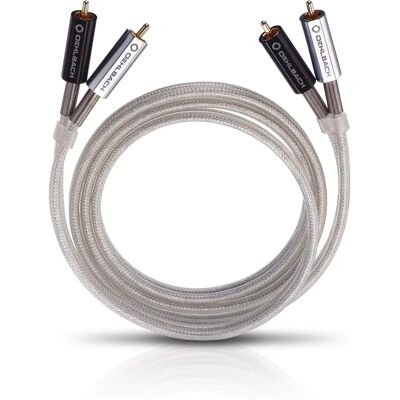Oehlbach Silver RCA Audio Cable - 1.50m for Hi-Fi & Home Cinema Oehlbach Silver RCA Audio Cable - 1.50m for Hi-Fi & Home Cinema