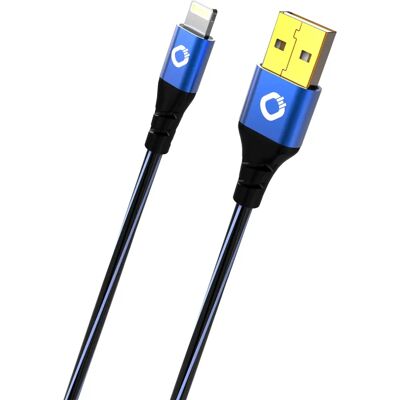 Câble USB Lightning Oehlbach - USB 2.0 1m - Noir, Bleu Câble USB Lightning Oehlbach - USB 2.0 1m - Noir, Bleu