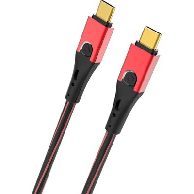 Câble USB-C vers USB-C 2m Rouge Haute Vitesse Données et Charge - Publicité Câble USB-C vers USB-C 2m Rouge Haute Vitesse Données et Charge - Publicité