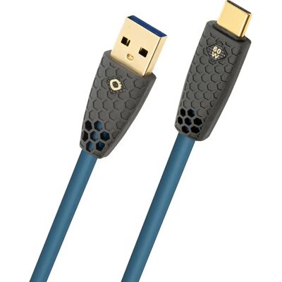 Oehlbach D1C9563 USB Kabel - 3m - Abschirmung - Gepoetst Petrol - Geflochten Oehlbach D1C9563 USB Kabel - 3m - Abschirmung - Gepoetst Petrol - Geflochten