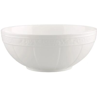 Villeroy & Boch White Pearl Salad Bowl - 24cm - Elegant Classic Design Villeroy & Boch White Pearl Salad Bowl - 24cm - Elegant Classic Design