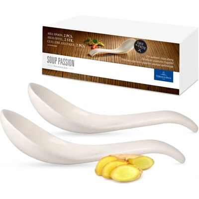 Villeroy & Boch Soup Passion Asia Set of 2 Premium Porcelain Soup Spoons Villeroy & Boch Soup Passion Asia Set of 2 Premium Porcelain Soup Spoons