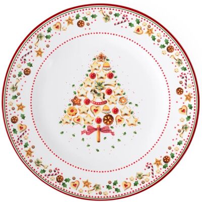 Assiette Winter Bakery Delight de Villeroy & Boch - 32cm, Blanc et Rouge Assiette Winter Bakery Delight de Villeroy & Boch - 32cm, Blanc et Rouge