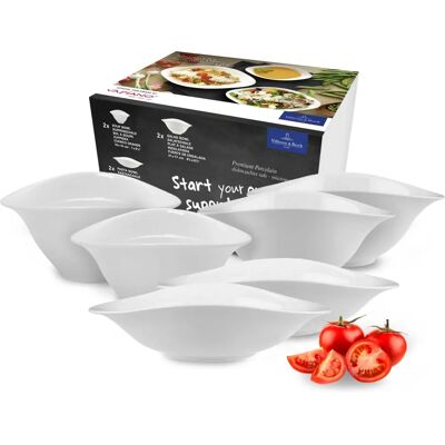 Villeroy & Boch Vapiano Trio Bowl - Set of 6 White Porcelain Bowls Villeroy & Boch Vapiano Trio Bowl - Set of 6 White Porcelain Bowls