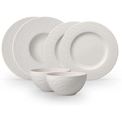 Villeroy & Boch Manufacture Rock Weiß 6-teiliges Geschirrset Villeroy & Boch Manufacture Rock Weiß 6-teiliges Geschirrset