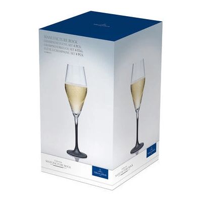 Villeroy & Boch Champagnerglas-Set - Kristall Schwarz 4 Stück 260ml Villeroy & Boch Champagnerglas-Set - Kristall Schwarz 4 Stück 260ml