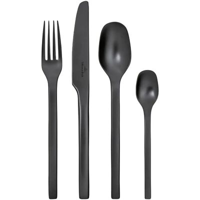 Set di Posate Villeroy & Boch Manufacture Rock Noire da 16 Pezzi - Posate Set di Posate Villeroy & Boch Manufacture Rock Noire da 16 Pezzi - Posate