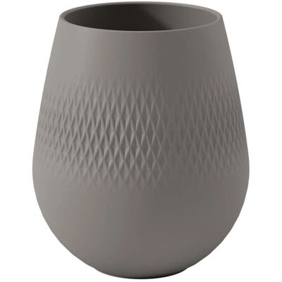 Villeroy & Boch Taupe Vase - Manufacture Collier - 12,5x12,5x14cm Villeroy & Boch Taupe Vase - Manufacture Collier - 12,5x12,5x14cm