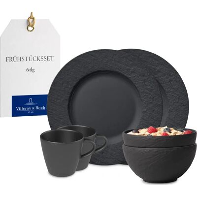 Villeroy & Boch Manufacture Rock Breakfast Dish Set - 6 pcs, Black Villeroy & Boch Manufacture Rock Breakfast Dish Set - 6 pcs, Black