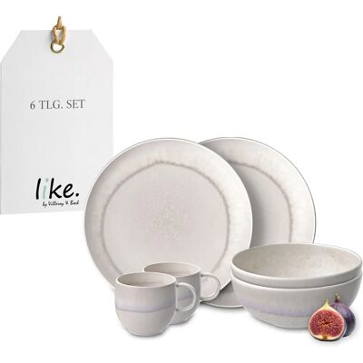 Villeroy & Boch Perlemor Sand Juego de Desayuno - Porcelana Fina, 6 Piezas Villeroy & Boch Perlemor Sand Juego de Desayuno - Porcelana Fina, 6 Piezas