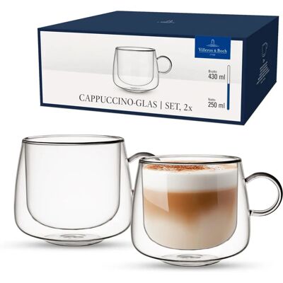 Villeroy & Boch Artesano Double-Wall Cappuccino Glass Set - Hot Cold Drinks Villeroy & Boch Artesano Double-Wall Cappuccino Glass Set - Hot Cold Drinks