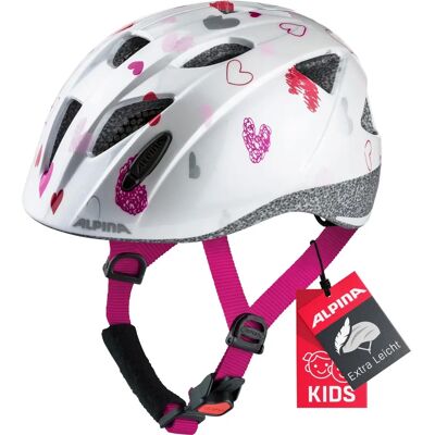 Alpina Kids Ximo hvit sykkelhjelm 45-49 cm - White Hearts Alpina Kids Ximo hvit sykkelhjelm 45-49 cm - White Hearts
