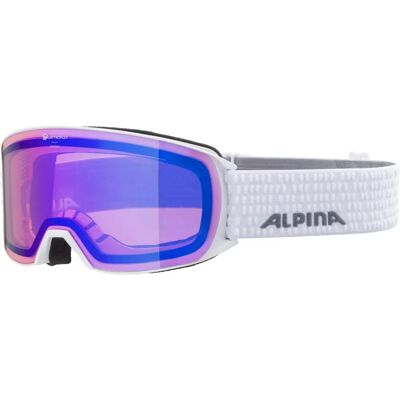 Gogle Narciarskie Alpina Nakiska Q Mirror - Unisex - Biały Lśniący - Lustrzany Niebieski Gogle Narciarskie Alpina Nakiska Q Mirror - Unisex - Biały Lśniący - Lustrzany Niebieski