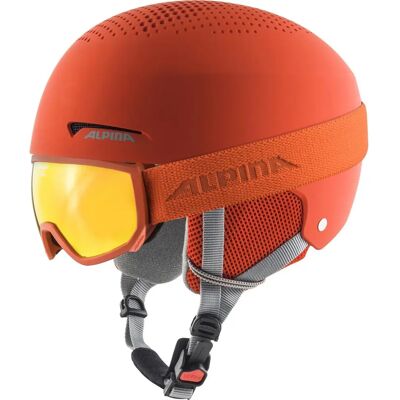 Set Casco Sci Bambini e Occhiali Arancione Alpina Set Casco Sci Bambini e Occhiali Arancione Alpina