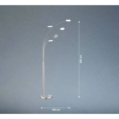 Lámpara de suelo Dent de FISCHER & HONSEL - 5 llamas - 225cm - Níquel Lámpara de suelo Dent de FISCHER & HONSEL - 5 llamas - 225cm - Níquel