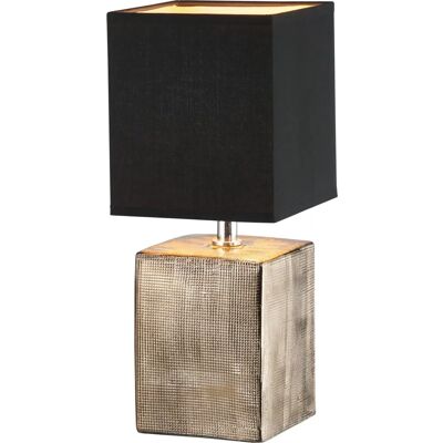 Lampa stołowa Fischer-Honsel Czarna i Złota - E14 Tkaninowy Klasyk - Nowoczesny Design Lampa stołowa Fischer-Honsel Czarna i Złota - E14 Tkaninowy Klasyk - Nowoczesny Design