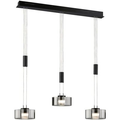 FISCHER & HONSEL Lavin Pendelleuchte - 3-flammig, Beige & Rauchglas FISCHER & HONSEL Lavin Pendelleuchte - 3-flammig, Beige & Rauchglas