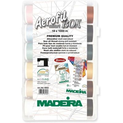Madeira Smartbox Aerofil No.120 - Filo da cucire - 18 bobine Madeira Smartbox Aerofil No.120 - Filo da cucire - 18 bobine