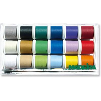 Fil à Broderie Mat No.40 Frosted Madeira - 18 Bobines - Publicité Fil à Broderie Mat No.40 Frosted Madeira - 18 Bobines - Publicité