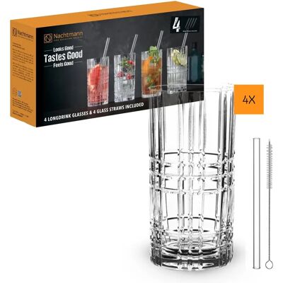 Nachtmann Longdrinkglas-Set mit Tastes Good 44,5cl - Glas & Strohhalm Nachtmann Longdrinkglas-Set mit Tastes Good 44,5cl - Glas & Strohhalm