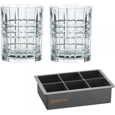 Nachtmann Whisky- og isterningsæt Kvadrat - Transparent drikkeglas & shotglas - Homeroom Nachtmann Whisky- og isterningsæt Kvadrat - Transparent drikkeglas & shotglas - Homeroom