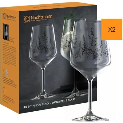 Nachtmann Vin/Spritz Glass Tattoo Botanisk Svart 2-pack - Gjennomsiktig - Vinglass Nachtmann Vin/Spritz Glass Tattoo Botanisk Svart 2-pack - Gjennomsiktig - Vinglass