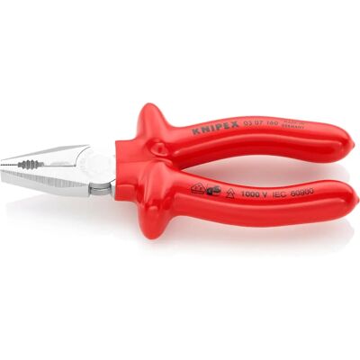 Knipex 03 07 160 Chromed Combination Pliers - VDE Insulated Knipex 03 07 160 Chromed Combination Pliers - VDE Insulated