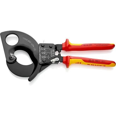 KNIPEX Kabelschneider - Isoliert, Ratschenausführung, 280mm - Kupfer/Aluminium KNIPEX Kabelschneider - Isoliert, Ratschenausführung, 280mm - Kupfer/Aluminium