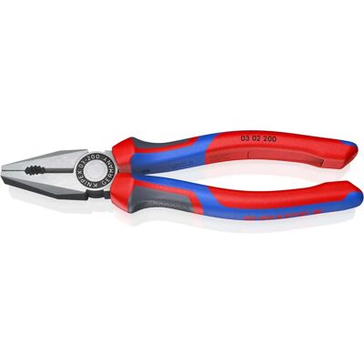 KNIPEX 03 02 200 Combination Pliers - Black, Multi-Component Grip KNIPEX 03 02 200 Combination Pliers - Black, Multi-Component Grip