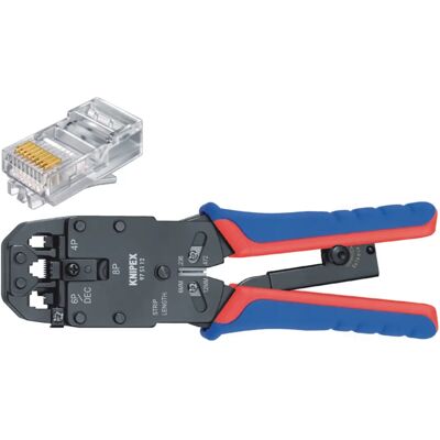 Knipex 97 51 12 SB Kabelzange - Professionelles Crimpwerkzeug für RJ Stecker Knipex 97 51 12 SB Kabelzange - Professionelles Crimpwerkzeug für RJ Stecker