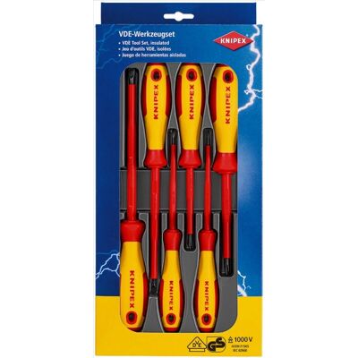 Conjunto de chaves de fenda isoladas Knipex 00 20 12 V01 - VDE, 6 peças Conjunto de chaves de fenda isoladas Knipex 00 20 12 V01 - VDE, 6 peças