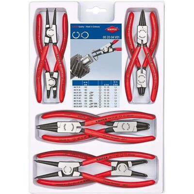 Knipex 00 20 04 V01 Sarja circlip-pihtejä - 8 kpl Knipex 00 20 04 V01 Sarja circlip-pihtejä - 8 kpl