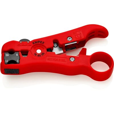 Knipex 16 60 06 SB Kabelstripper - Coax & Data - Rood Knipex 16 60 06 SB Kabelstripper - Coax & Data - Rood