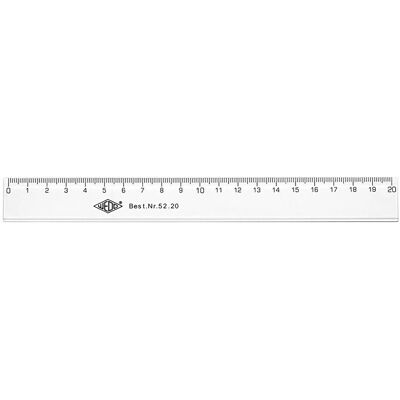 Wedo 5220 - Règle en plastique transparente 20 cm pour professionnels Wedo 5220 - Règle en plastique transparente 20 cm pour professionnels