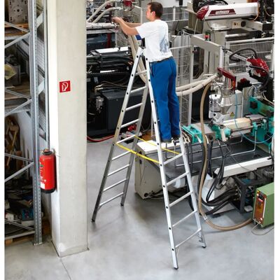 Échelle autoportante Zarges en aluminium 2x5+ - Hauteurs jusqu'à 6,70 m - Publicité Échelle autoportante Zarges en aluminium 2x5+ - Hauteurs jusqu'à 6,70 m - Publicité