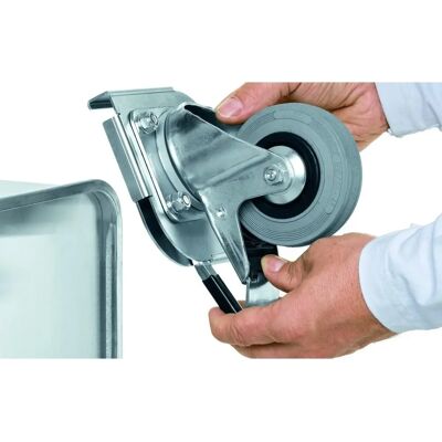 ZARGES Räder-Set - Gummi, 100 mm, Fix & Clip-On ZARGES Räder-Set - Gummi, 100 mm, Fix & Clip-On