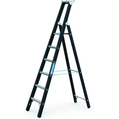 ZARGES Aluminiumleiter - Schwerlast, 6 Stufen mit Plattform ZARGES Aluminiumleiter - Schwerlast, 6 Stufen mit Plattform