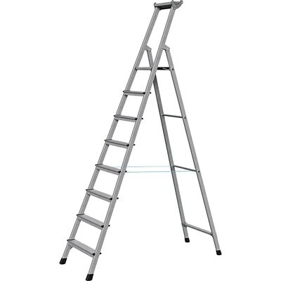 ZARGES Aluminiumleiter - 8 Stufen, Werkzeugablage, Klappbar ZARGES Aluminiumleiter - 8 Stufen, Werkzeugablage, Klappbar