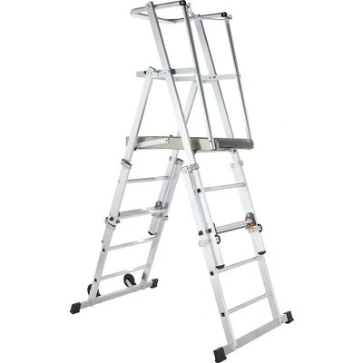 ZARGES Helles Blau Aluminium 5-Stufen Teleskopleiter - Trittleiter ZARGES Helles Blau Aluminium 5-Stufen Teleskopleiter - Trittleiter