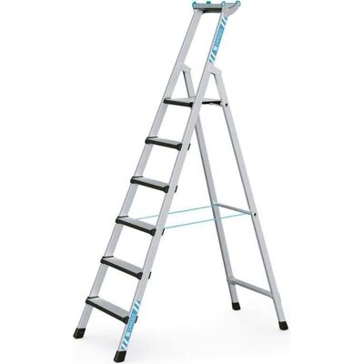 Échelle en aluminium Zarges 6 marches - Plateforme de sécurité - 2.13m - Publicité Échelle en aluminium Zarges 6 marches - Plateforme de sécurité - 2.13m - Publicité