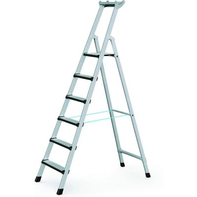 Échelle en aluminium Zarges 6 marches - Plateforme de sécurité - 2.13m - Publicité Échelle en aluminium Zarges 6 marches - Plateforme de sécurité - 2.13m - Publicité