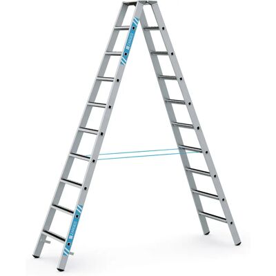 Échelle pliante en aluminium Zarges - 2x10 marches - Publicité Échelle pliante en aluminium Zarges - 2x10 marches - Publicité