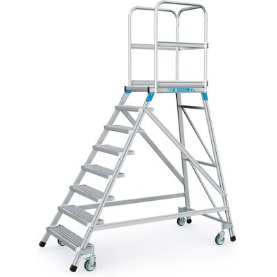 Zarges Anlegeleiter - Stahl-Gitterrost - 150kg Max. Belastung - 600x800mm Plattform - Mobil Zarges Anlegeleiter - Stahl-Gitterrost - 150kg Max. Belastung - 600x800mm Plattform - Mobil