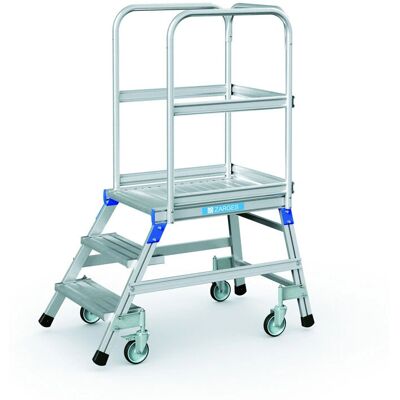 Przenośna aluminiowa drabina platformowa Zarges - 3 stopnie, 0,7 m platforma, 600x800mm Przenośna aluminiowa drabina platformowa Zarges - 3 stopnie, 0,7 m platforma, 600x800mm