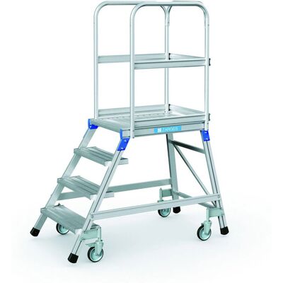 Zarges Aluminiowa Mobilna Drabina Platformowa - 4 Stopnie, 0,96 m Zarges Aluminiowa Mobilna Drabina Platformowa - 4 Stopnie, 0,96 m